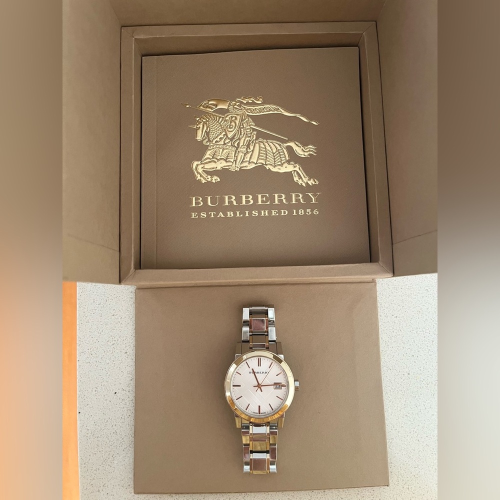 Burberry watch - two tone silver and gold.